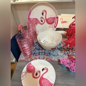 Full Flamingo Dinner Set - Bamboo material